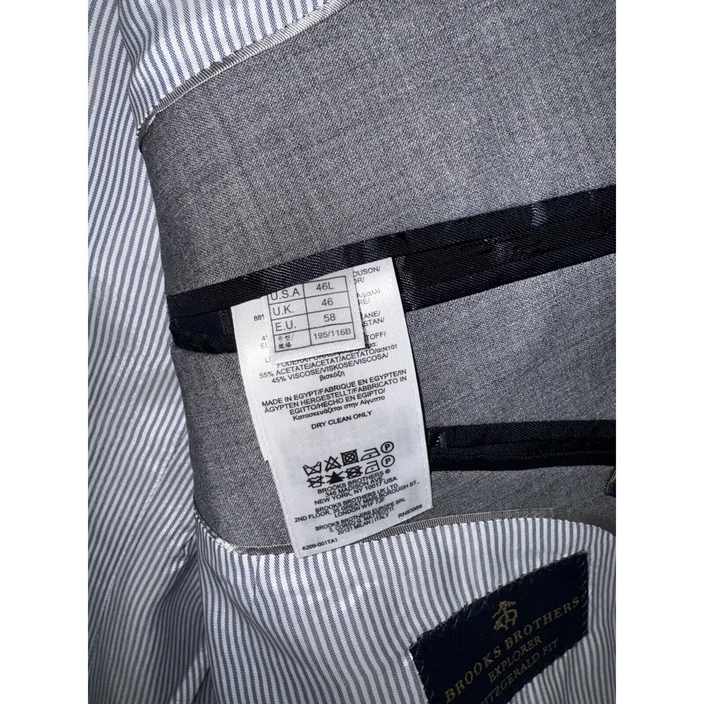 Brooks Brothers Blazer Men 46L Explorer Fitzgerald Wool‎ Blend 2 Button